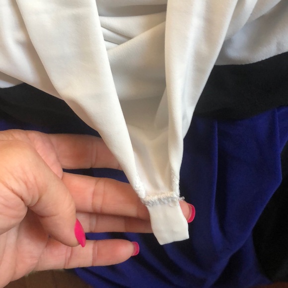 Lauren Ralph Lauren sleeveless color block shift dress white blue and black - Picture 8 of 11